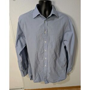 Thomas Pink London Dress Shirt Men 16.5 42 Blue 100%‎ Cotton Made UK